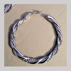 VINTAGE SILVER-TONE EARRINGS (gently used)